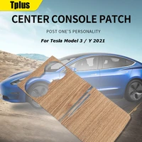tplus central control panel sticker for tesla model 3 model y 2021 car wooden interior accessories protective decorative