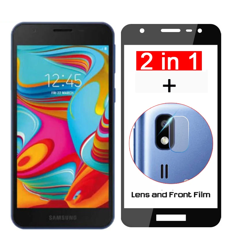 2 в 1 Защитное стекло для экрана Samsung A2 Core Защита объектива камеры samsung Galaxy a2core A260F