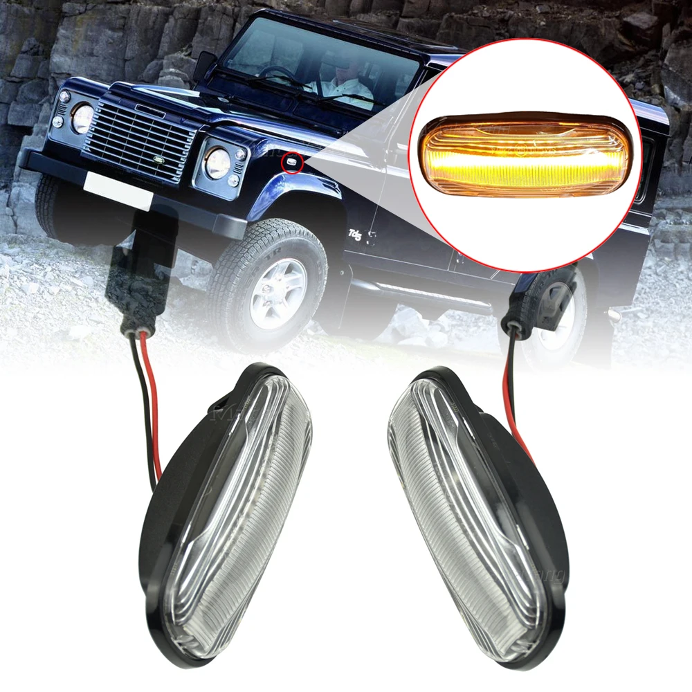 

Для Land Rover Discovery 2 1994-2004 Defender Freelander 1 2002-2005 светодиодный динамический мигалка боковой маркер указатель поворота светильник