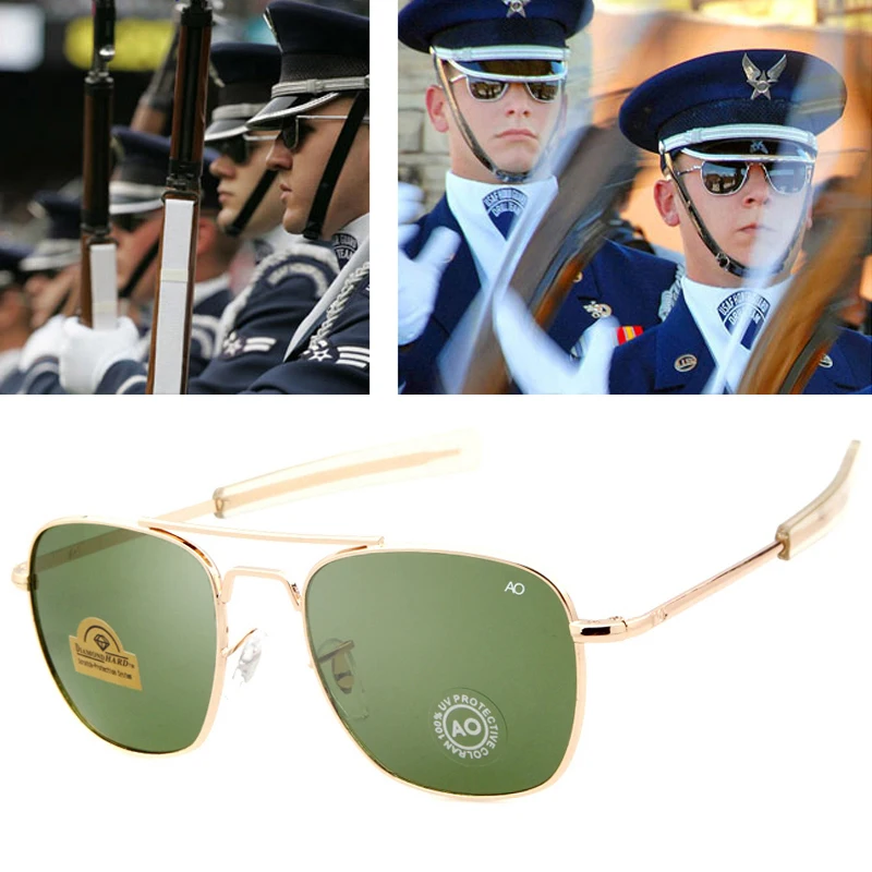 

2021 New AO 8054military fashion army to pilot 52mm sunglasses brand American lens optical glass sunglasses sunglasses
