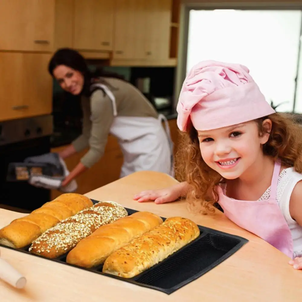 

5-Cavity Silicone Mold Baking Tray Bake Mold Pan Non-stick French Bread Baking Pan Tool Pastry Tools Bakeware
