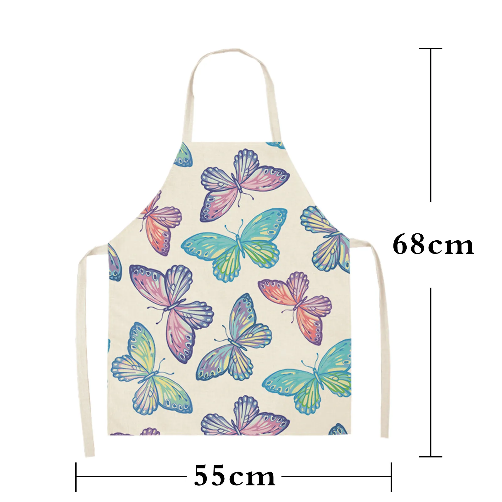 

1pc Kitchen Aprons Household Parent Adult The Family Kitchen Lovely Print Linen Family Aprons Baking Cooking Apron