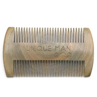 natural green sandalwood comb for beard handmade pocket beard comb hair mustache grooming fine dual action teeth comb for men