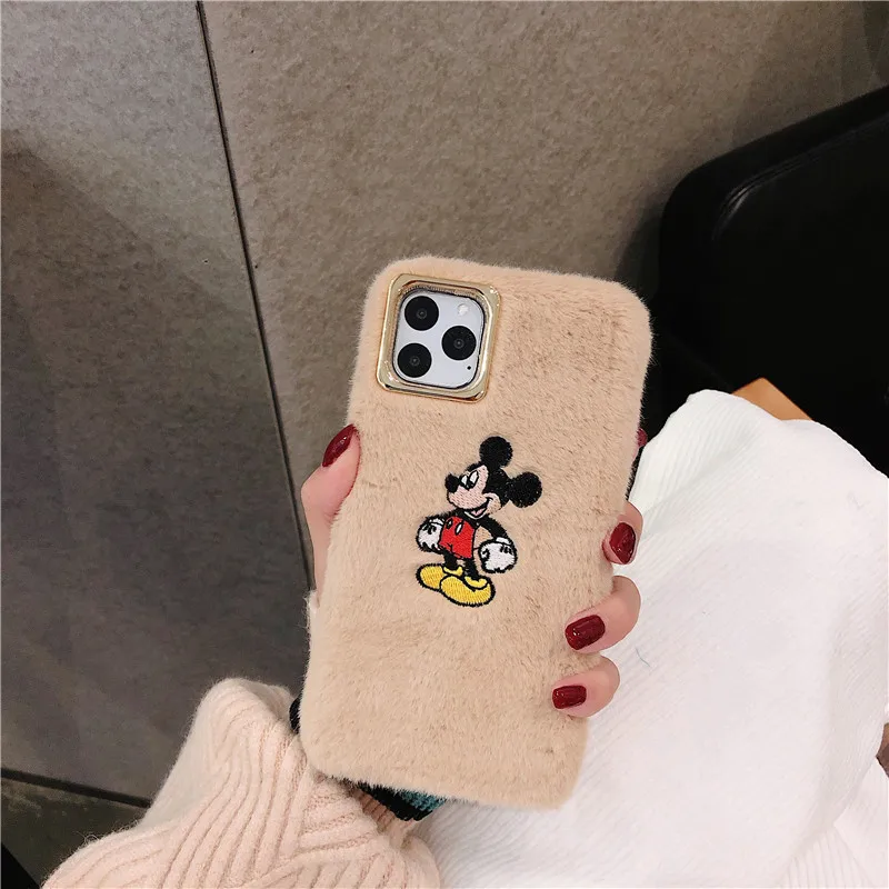 Теплый Меховой чехол с вышивкой для huawei P20 P30 Pro ТПУ mate 20 P20lite Пушистый Плюшевый Honor