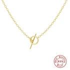 Aide 925 стерлингового серебра ожерелье круглый бар OT пряжки без кулон ожерелье цепочка с кулоном для женщин украшения ожерелье