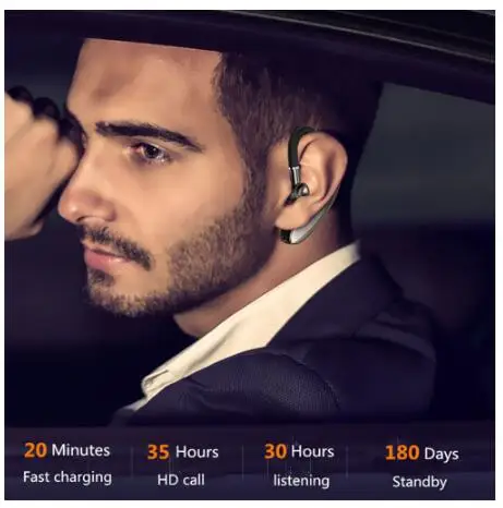 Lyenn Wireless Bluetooth Earphone Sport Stereo Headset Hands Free Calling Ear Hook with Mic for All Smart Phone Driving | Электроника