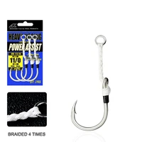 jk hv 50 70 90 110 4x heavy duty hooks double twisted pe assist cord saltwater big game fishing mustad hooks with solid ring
