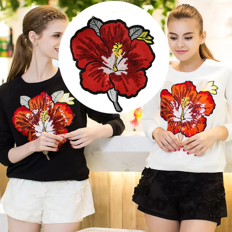Цветок для аппликации шитья вышитые нашивки кожа цветочные украшения одежды