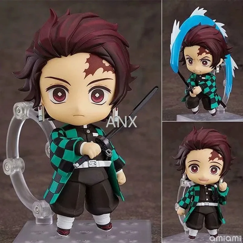 

10cm 1334 Zenitsu Figure Q.ver Kimetsu no Yaiba Kamado Nezuko Tanjirou PVC Action Figure 2 Face Anime Demon Slayer Figurine Toys