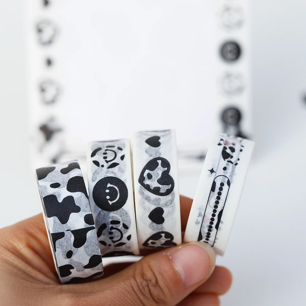 1Pcs Kawaii Korean Milk Cow Print Washi Tapes Decoration Material Sticker Scrapbooking Planner Adhesive Masking Tapes Stationary images - 6