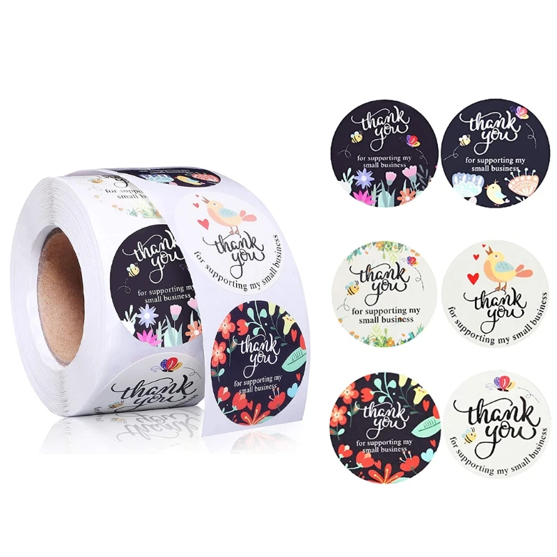 

500PCS Cute Thanksgiving Card Stamp Gift Box Label Cute Round Sealing Sticker