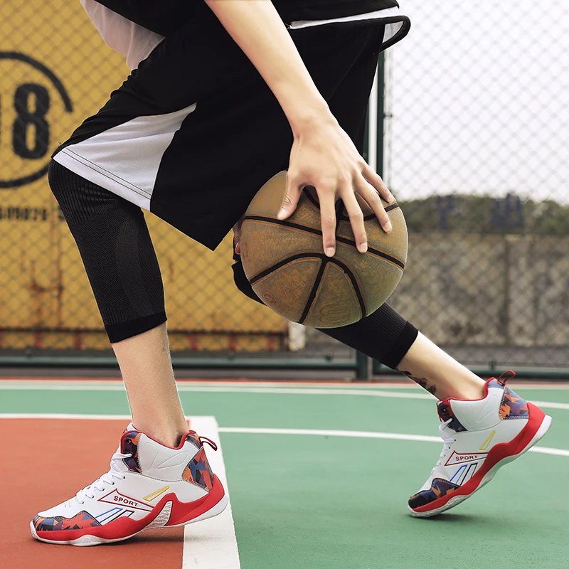 New Spring High-top Basketball for Man Light Unisex Basketball Sneakers Men fashion Prints Sports Training Shoes Ankle Boots