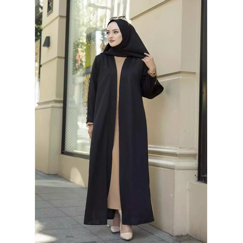 Женское длинное платье-кимоно, открытая абайя, Дубай, кафтан, Турция, ислам, мусульманское платье Djellaba, кафтан, Марокко, 591