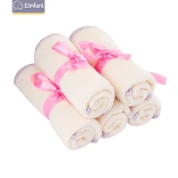 elinfant 5pcsset 21x21cm bamboo terry baby towel soft bamboo fiber 2 layers baby washcloth handkerchief