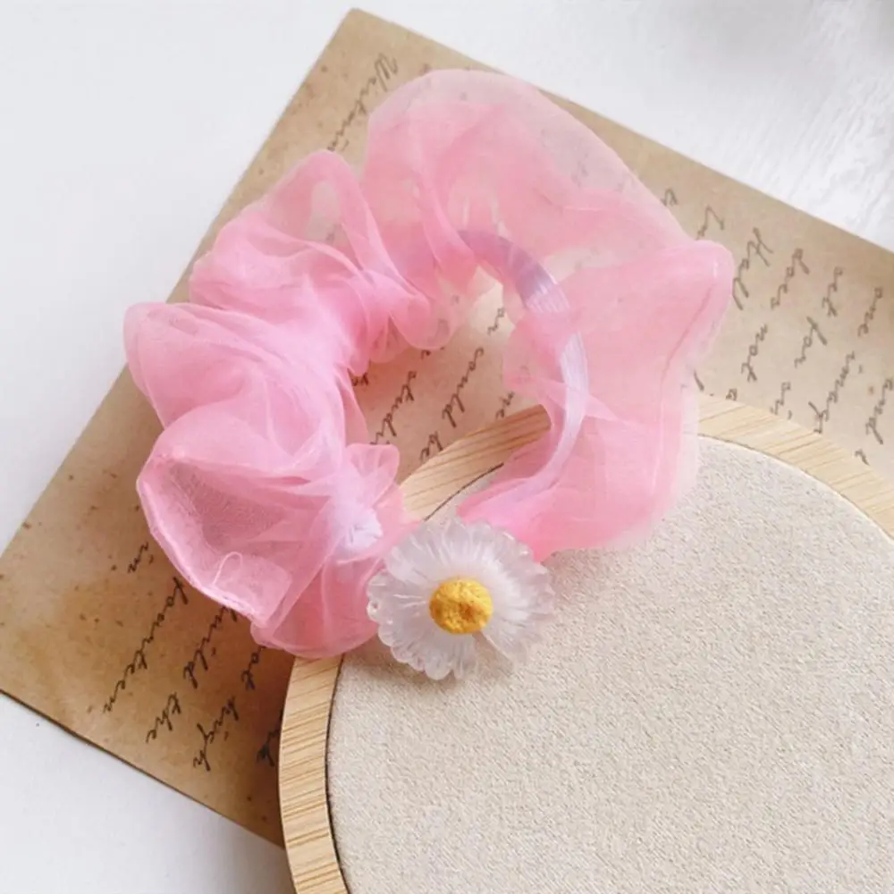 Новая Милая Корейская однотонная сетчатая резинка для волос Женская эластичная