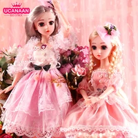 ucanaan 14 bjd sd doll 18inch 18 ball jointed dolls with clothes shoes wig hair makeup best gift for girls