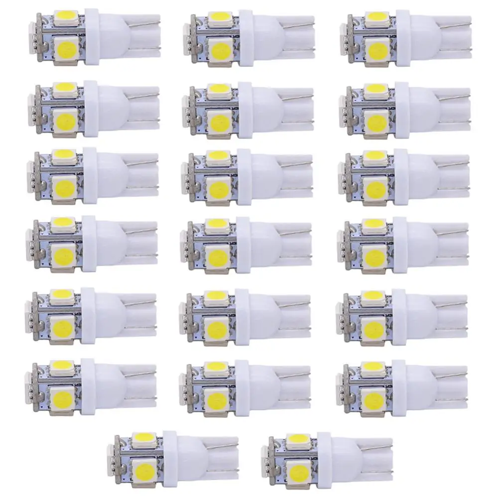 

20x T10 LED License Plate Car Interior Lights Bulbs 6000K White 168 2825 194 W5W
