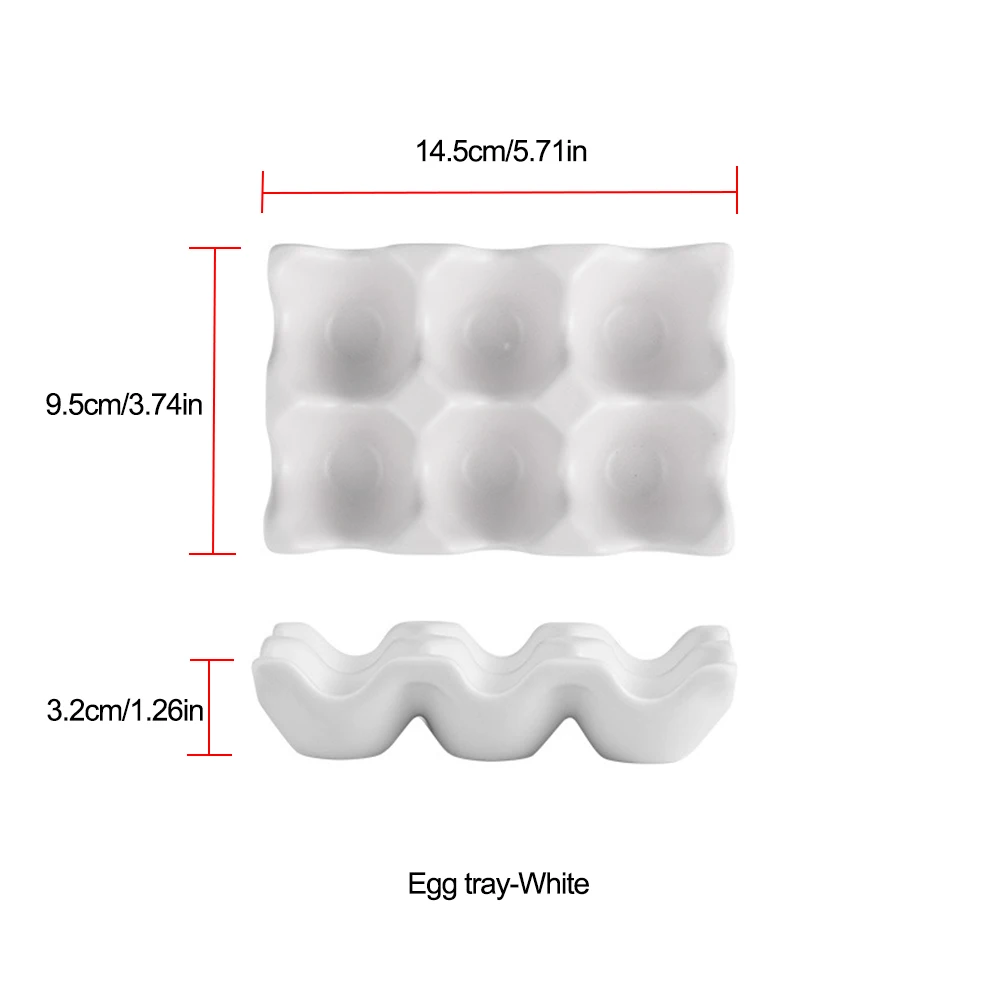 

Ceramic Egg Tray 6-Lattice Egg Holder for Kitchen Restaurant Fridge Storage