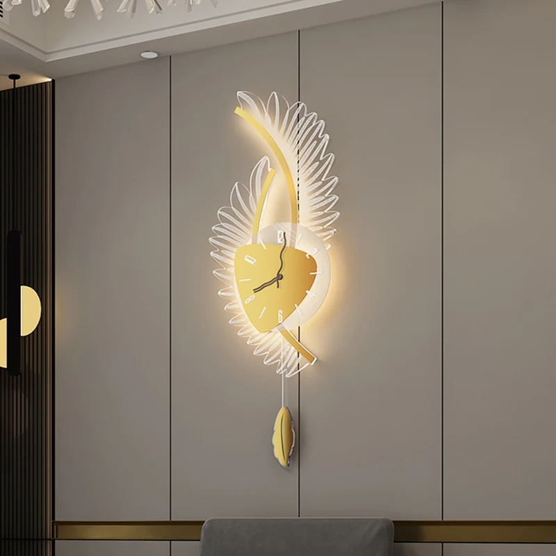 

Luxury Large Wall Clock Christmas Living Room Kitchen Metal Wall Clock LED Modern Orologio Parete Modern Home Decor ZP50BGZ