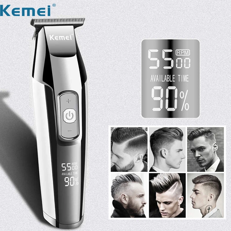 Kemei триммеры для волос мужские электрические стальные Т образные лезвия