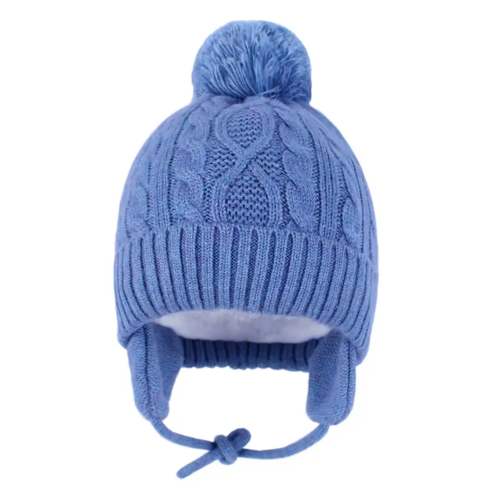 

Fashion Baby Girls Boys Winter Autumn Warm Earmuffs Hat Children Caps Beanie Fur Pompon Hats Unisex Kids Knitted Hats 1-5Years
