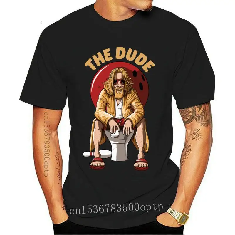 

New Movie The Big Lebowski The Dude Shirt Men Cotton Short Sleeve T-shirt Summer Hip Hop Tees Tops Harajuku Streetwear