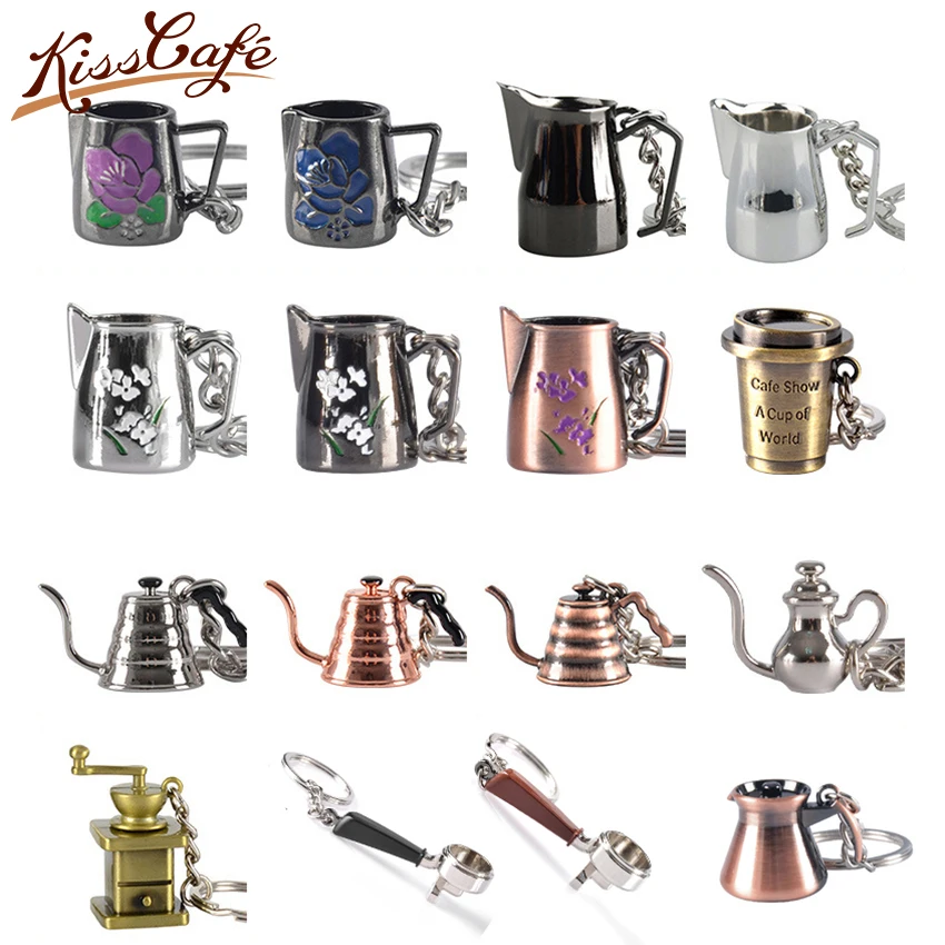 Креативный бариста, брелок для кофе, ручка машины для кофе, Moka Pitcher, брелок, портативная кофейная посуда, аксессуары для приготовления эспрессо, подарок