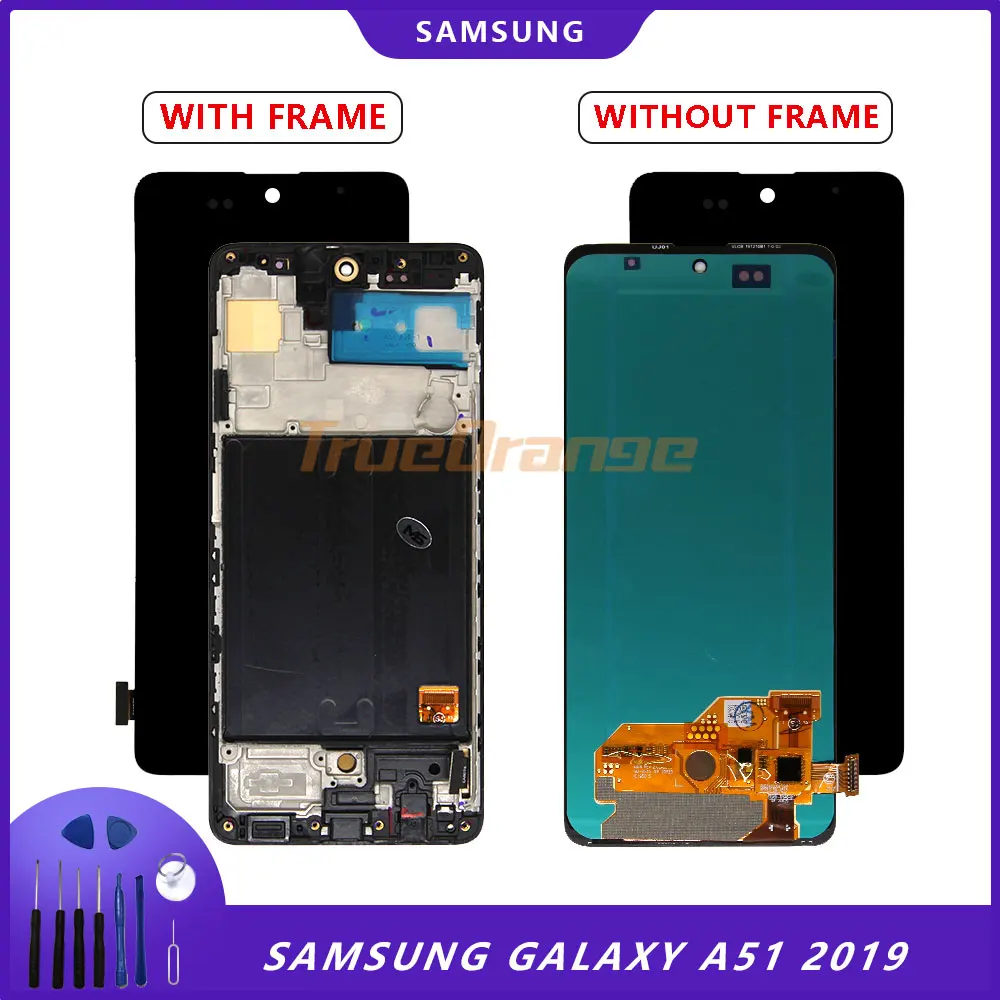 Оригинальная запасная часть для samsung Galaxy A51 A515 A515F A515F/DS A515FD ЖК дисплей с рамкой
