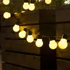 Уличная светодиодная гирлянда, 2,5 м, 5 м, сказосветильник свет, гирлянда, шарообразные лампы, садовый патио, свадьба, Рождество, украшение, легкая цепочка