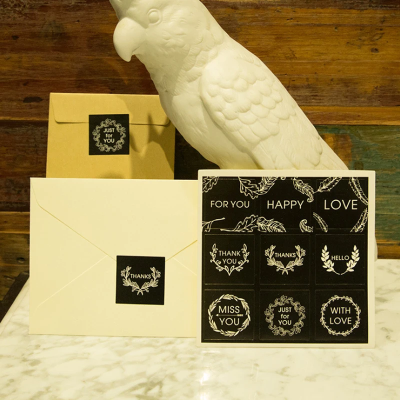 18pcs Vintage Sealing stickers Wedding Blessing Words Sticker Invitations Seals Candy Favors Gift Boxes Labels Adhesive sticker | Дом и сад