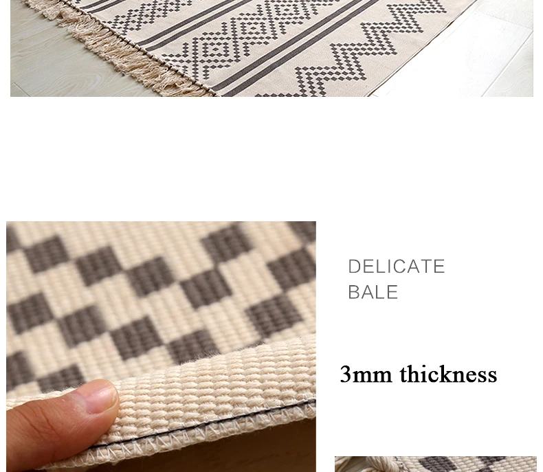 Morocco Hand Woven Living Room Carpet Geometric Blanket Home Bedroom Area Rugs Floor Sofa Coffee Table Mat Ins Nordic Carpet