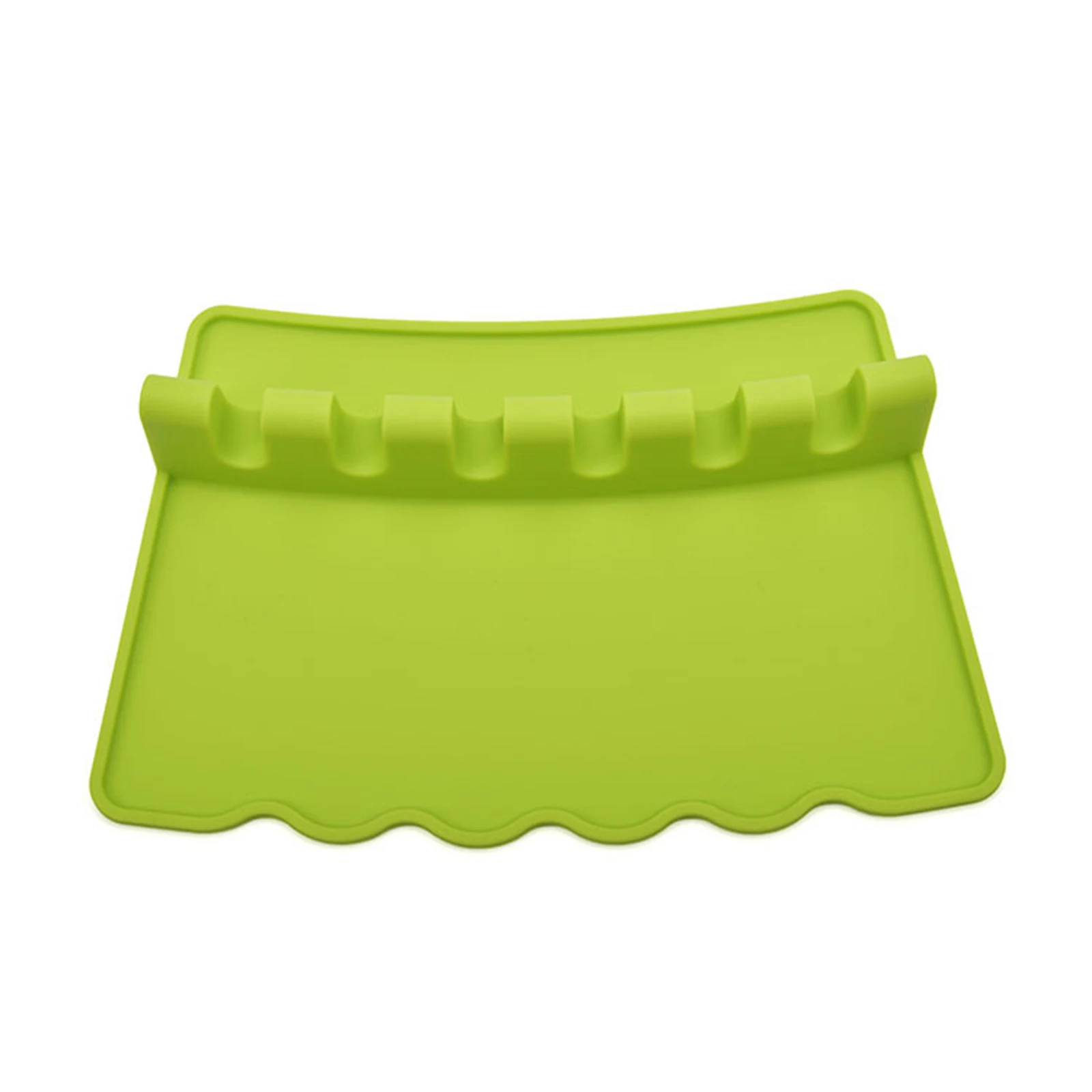 

Wavy-edge silicone soup spoon mat and spoon holder (main) L9
