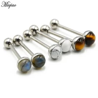 miqiao 1pcs piercing tongue decoration g23 titanium ball straight tongue nail stainless steel barbell tongue ring