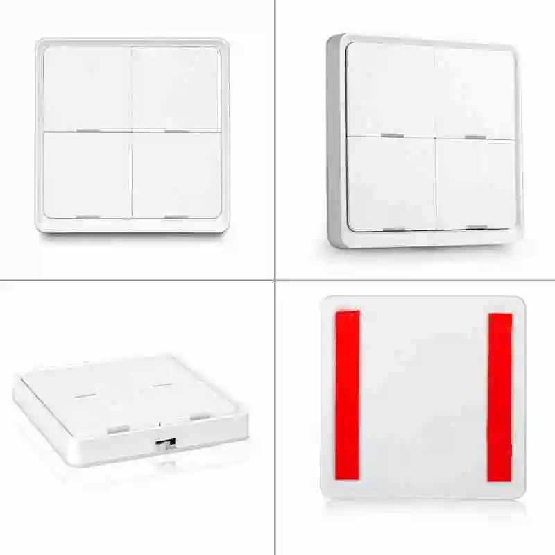 

Tuya Smart Home ZigBee Wireless Free Sticker 4-way Home Tuya Accessories Button Switch Scene Panel S0L0