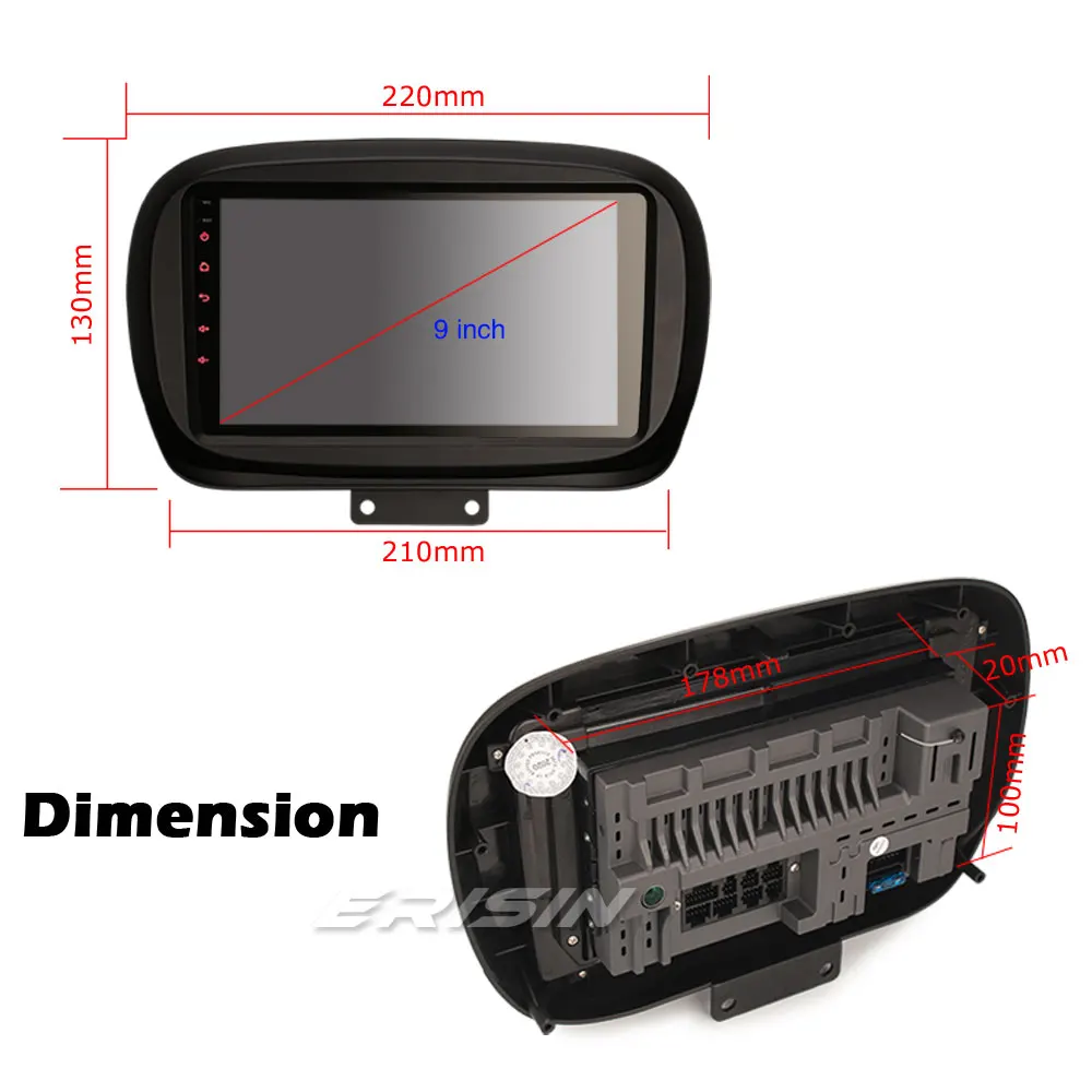 Erisin EU Warehouse 8750 9 &quotOcta-Core Android 10 0 CarPlay &amp Auto DSP GPS TPMS 4G DAB автомобильное стерео для Fiat 500X