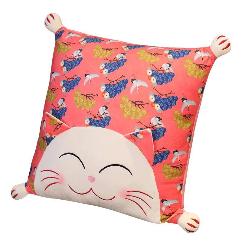 

Lucky Cat Sofa Cushion Living Room Cute Bedside Cartoon Backrest Pillow Cushion Soft Suit Girl Super Soft throw pillows