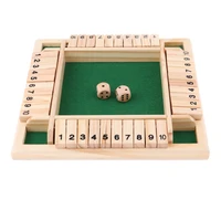 deluxe four sided 10 numbers shut the box board game set dice party club drinking games for adults families