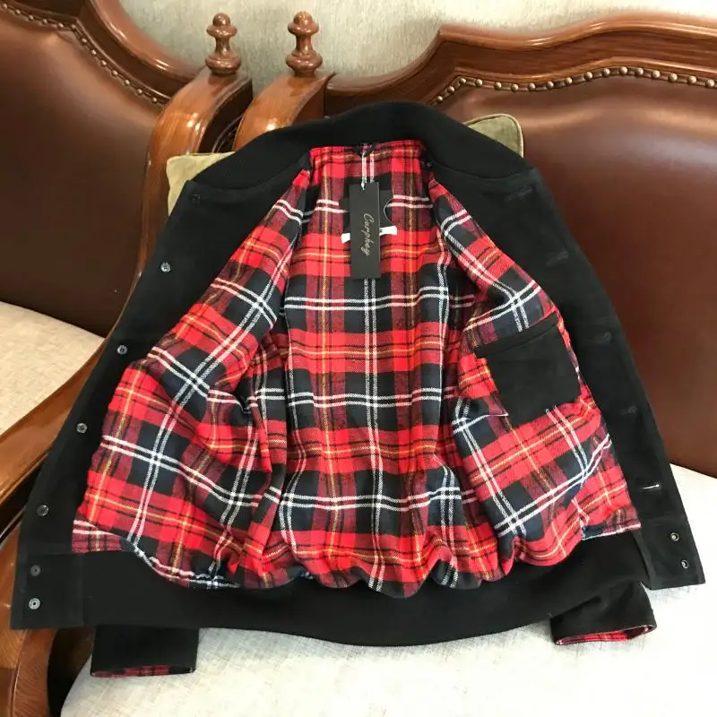 

Genuine Leather Heavy Suede Leather Jacket Men's Autumn and Winter Slim-Fit Genuine Leather Clothes A1 Coat