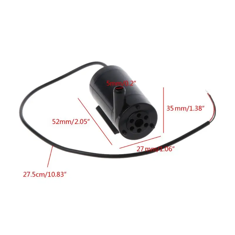 Мини электрический водяной погружной насос 3л/мин от 5 В до 12 для аквариума