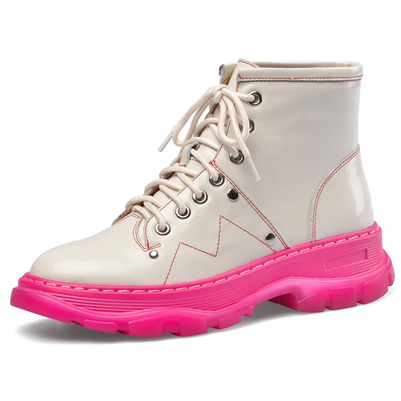 Женские ботинки на платформе FEDONAS зимние теплые короткие из натуральной кожи