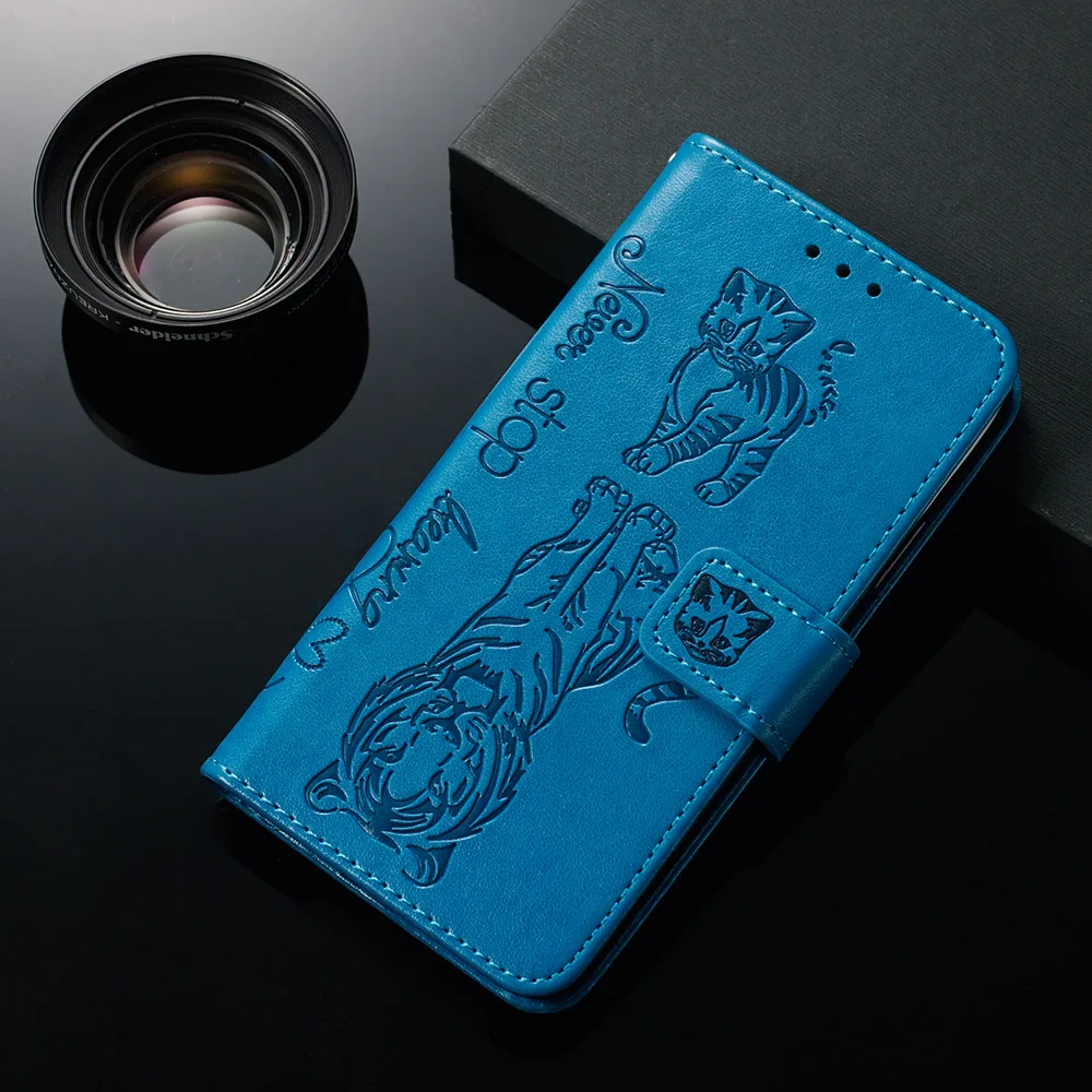 Винтаж Ретро Флип-кошелек ободок с ушками кошки тигра чехол для телефона Redmi K20 Pro