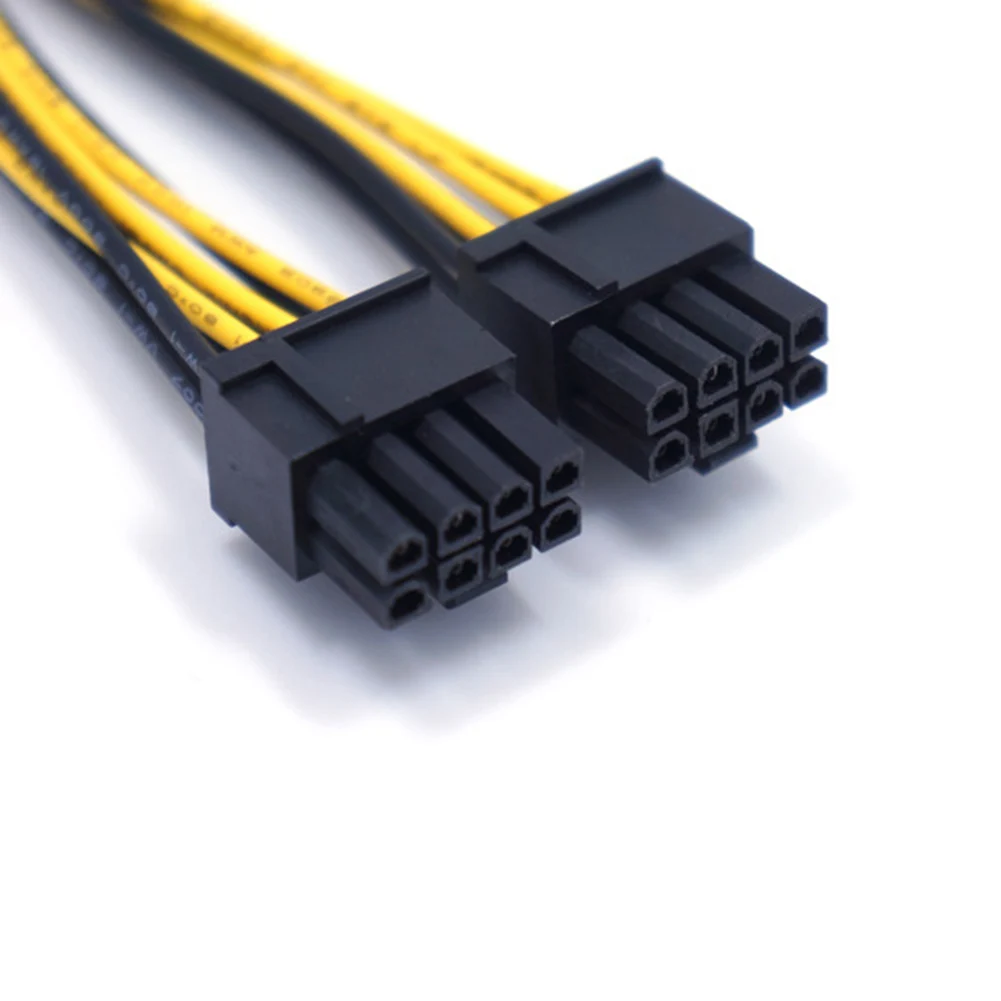 ЦП 12 В 8 Pin для Dual (6 + 2) PCIE адаптер питания кабель 22 см | Компьютеры и офис