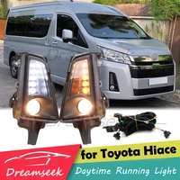 led drl daytime running light for toyota hiace commuter 2019 2020 2021 fog lamp with dynamic sequential turn signal oe style