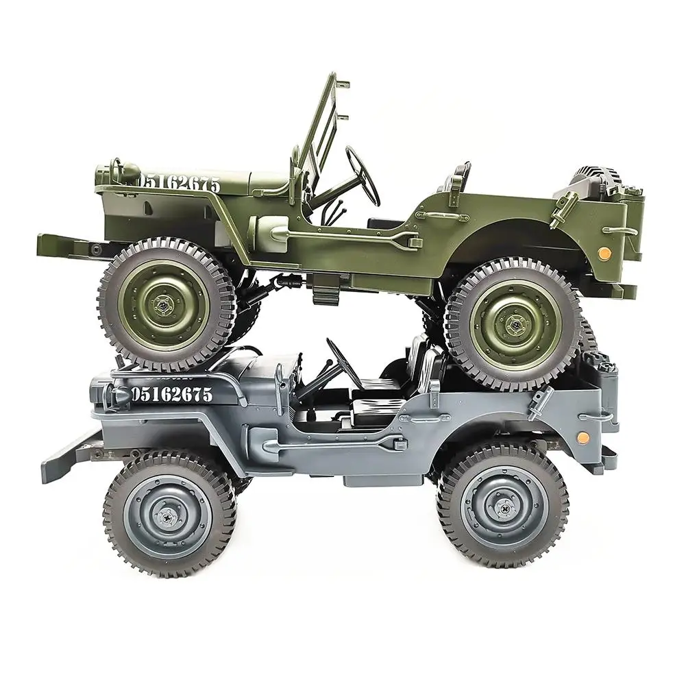 

1:10 RC Car Toys 2.4G 4WD Convertible Remote Control Light Jeep Four-Wheel Drive Off-Road Military Climbing Car Toy Child Gift