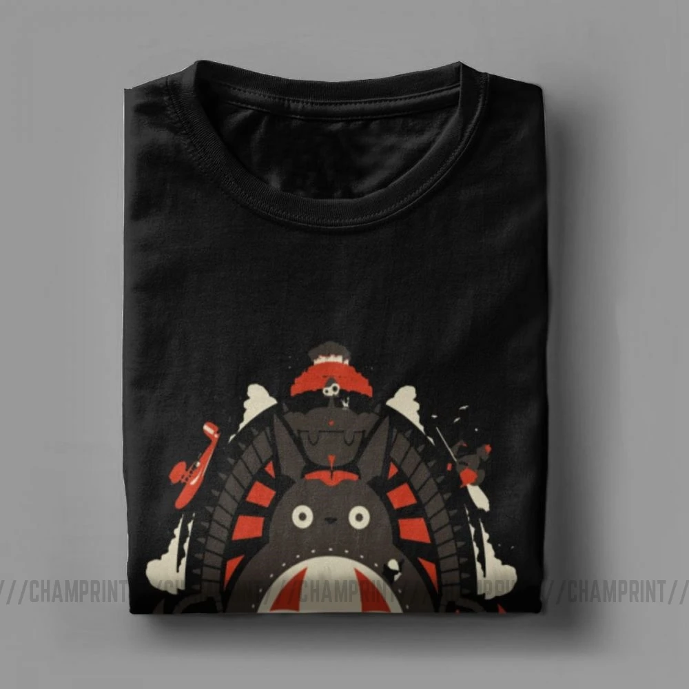 Мужская Винтажная Футболка My Neighbor Totoro из 100% хлопка с круглым вырезом идея для