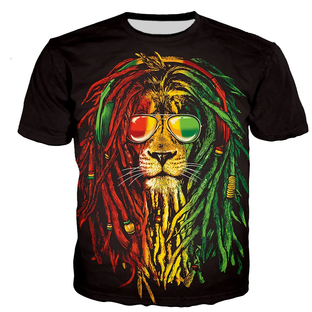 Футболка Мужская/Женская с 3D-принтом Marley Reggae модная повседневная футболка в