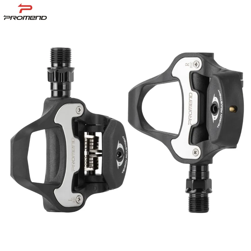 

PROMEND Road Bicycle Self-locking Pedal Card Buckle Metal Spring Fixed Lightweight Nylon Casual Pedals For LOOK System Black