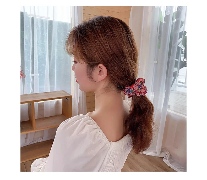 Белое розовое кольцо для волос летние тонкие сетчатые резинки с цветочной