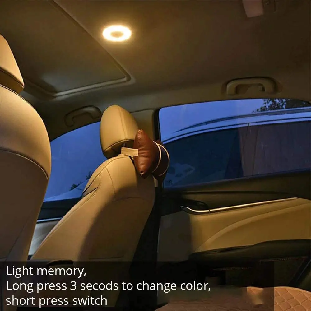 Яркий беспроводной светодиодный USB-светильник для салона автомобиля потолочный