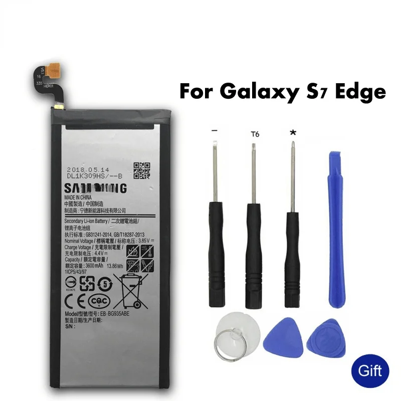 

Оригинальная Аккумуляторная батарея для телефона Samsung Galaxy S7 Edge телефон G9350 G935F G935FD G935W8 G9350 3600 мАч с инструментами